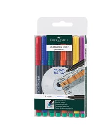 BUSTA 8 COLORI PENNARELLO MULTIMARK 0,6mm FINE FABER-CASTELL