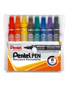 ASTUCCIO MARCATORE PENTEL PEN N50 8 COL.ASSORTITI P.TONDA