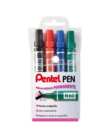 ASTUCCIO MARCATORE PENTEL PEN N60 4 COLORI P.SCALPELLO