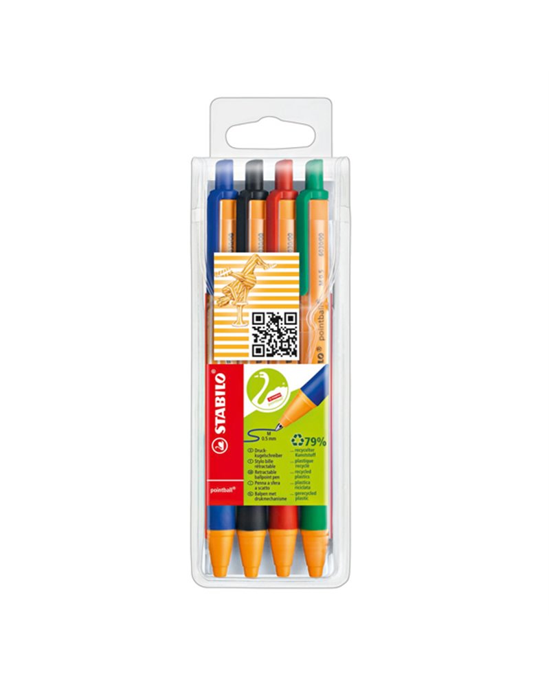 ASTUCCIO 4 ROLLER WORKER®Colorful 0,5mm col. assortiti STABILO ASTUCCIO 4 ROLLER WORKER®Colorful 0,5mm col. assortiti STABILO