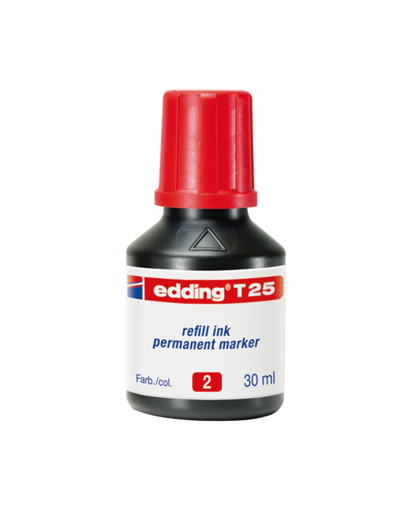 RICARICA INCHIOSTRO PERMANENTE 30ML T25 ROSSO EDDING