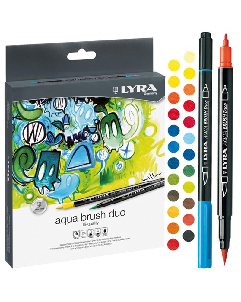 Astuccio 24 pennarelli Aqua Brush Duo LYRA