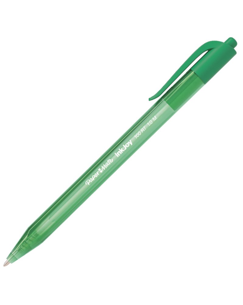 Penna sfera scatto INKJOY Stick 100RT 1,0mm verde PAPERMATE