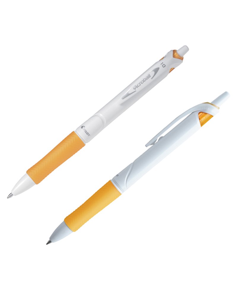 Penna a sfera scatto ACROBALL PURE WHITE Begreen 1,0mm arancio PILOT