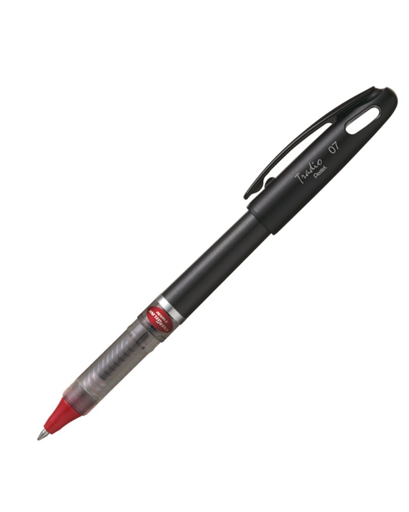 ROLLER CON CAPPUCCIO ENERGEL TRADIO ROSSO 0.7MM FUSTO NERO PENTEL