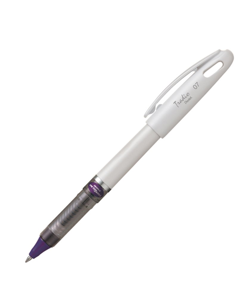 ROLLER CON CAPPUCCIO ENERGELTRADIO VIOLA 0.7MM FUSTO BIANCO PENTEL