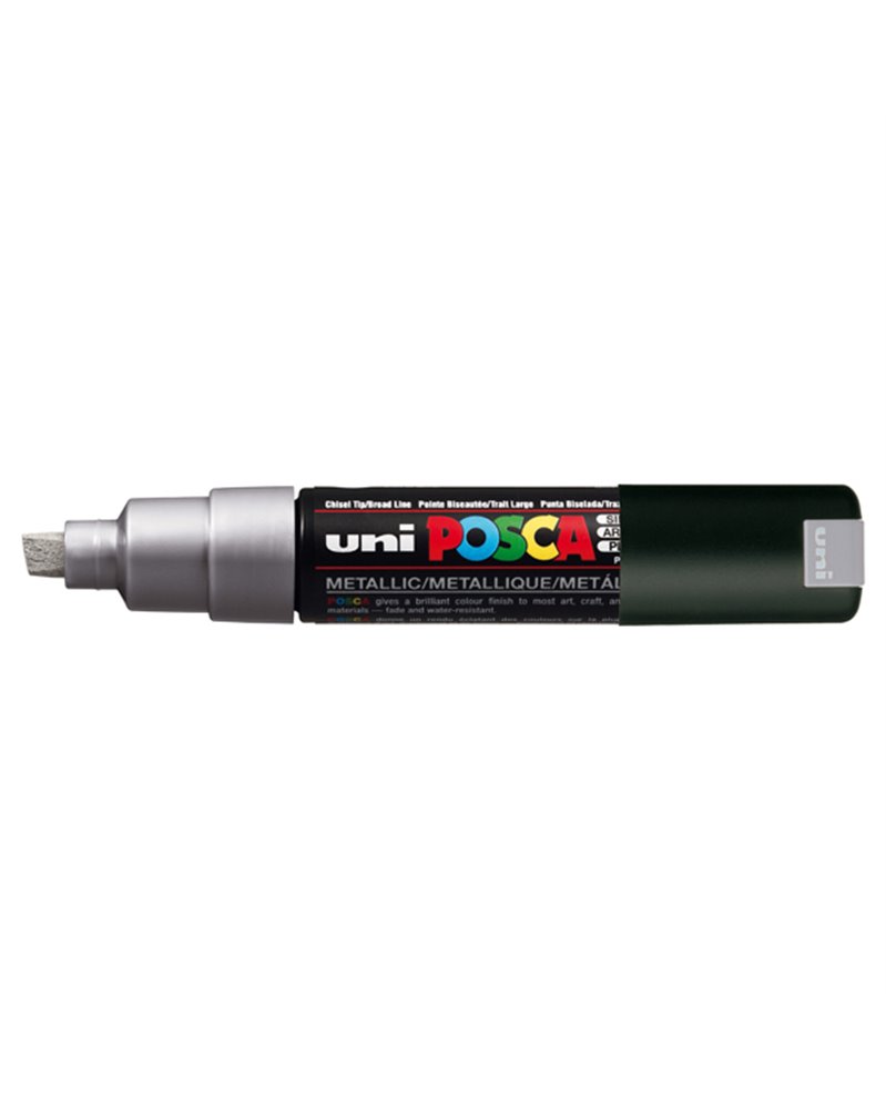 Marcatore UNI POSCA PC8K p.scalpello 8mm argento UNI MITSUBISHI Marcatore UNI POSCA PC8K p.scalpello 8mm argento UNI MITSUBISHI
