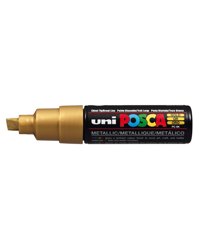 Marcatore UNI POSCA PC8K p.scalpello 8mm oro UNI MITSUBISHI