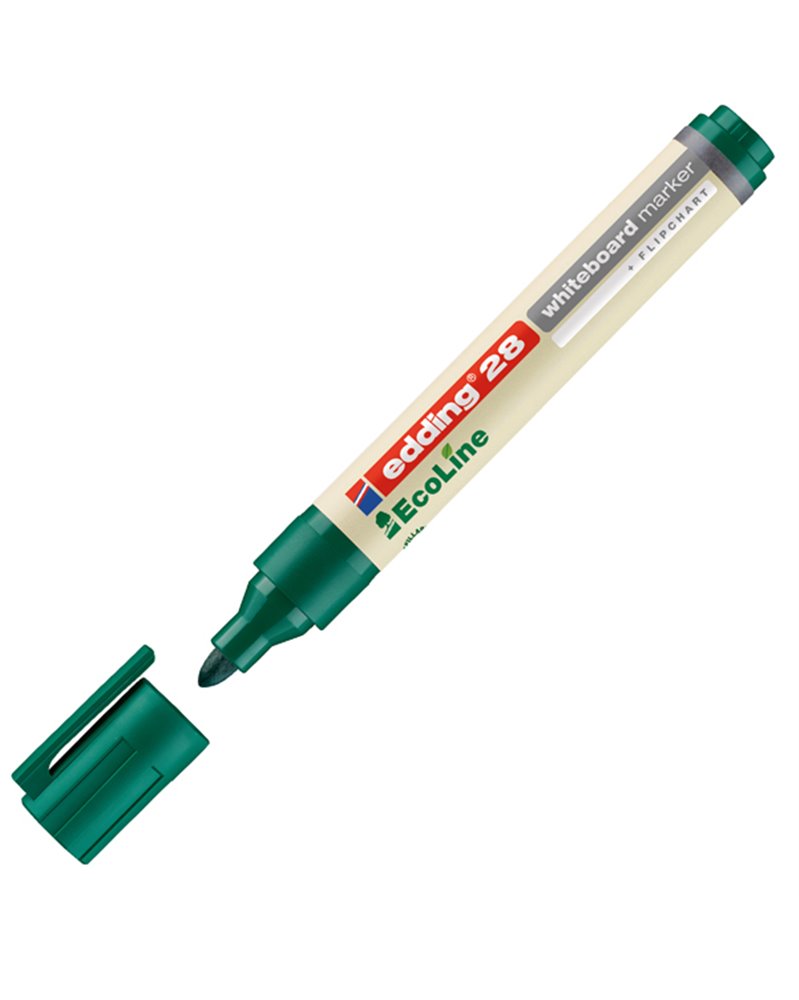 MARCATORE VERDE PER LAVAGNE BIANCHE EDDING 28 ECOLINE TRATTO 1,5 - 3,00mm