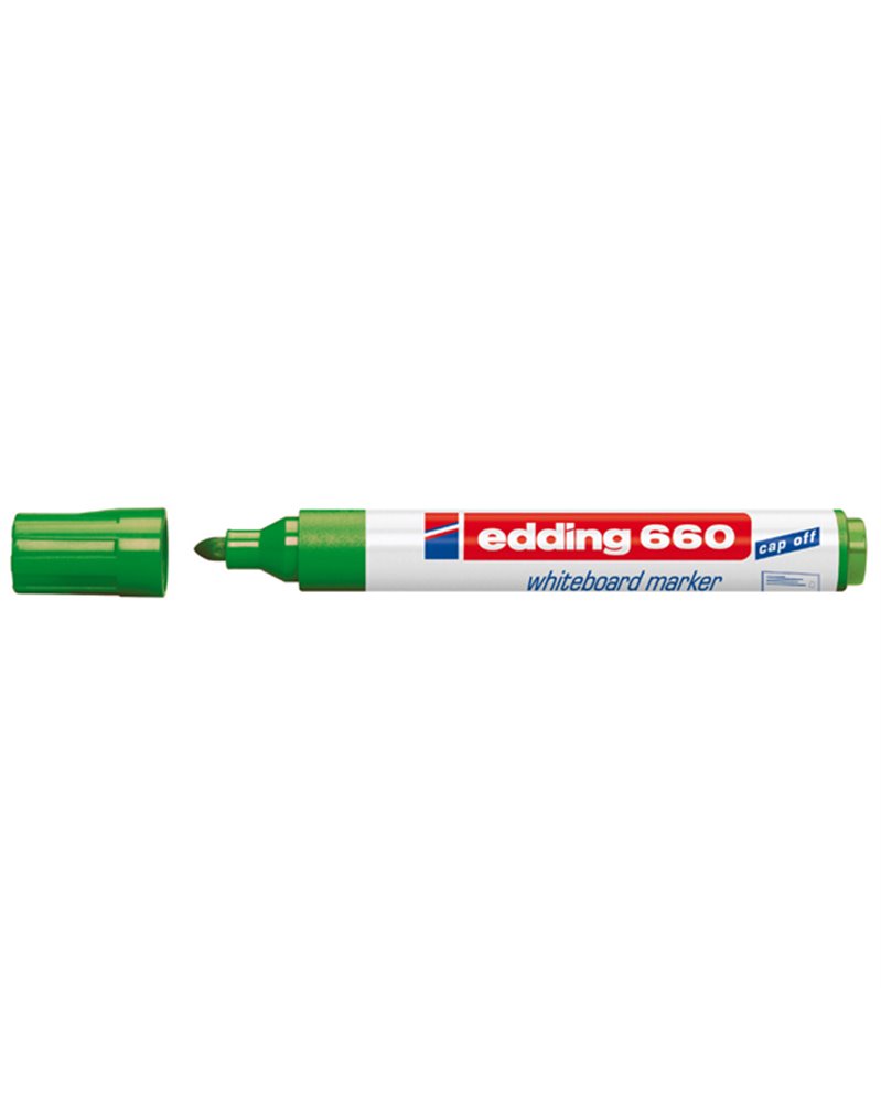 MARCATORE VERDE PER LAVAGNE BIANCHE EDDING 660 TRATTO 1,5 - 3,00mm MARCATORE VERDE PER LAVAGNE BIANCHE EDDING 660 TRATTO 1,5 - 3,00mm