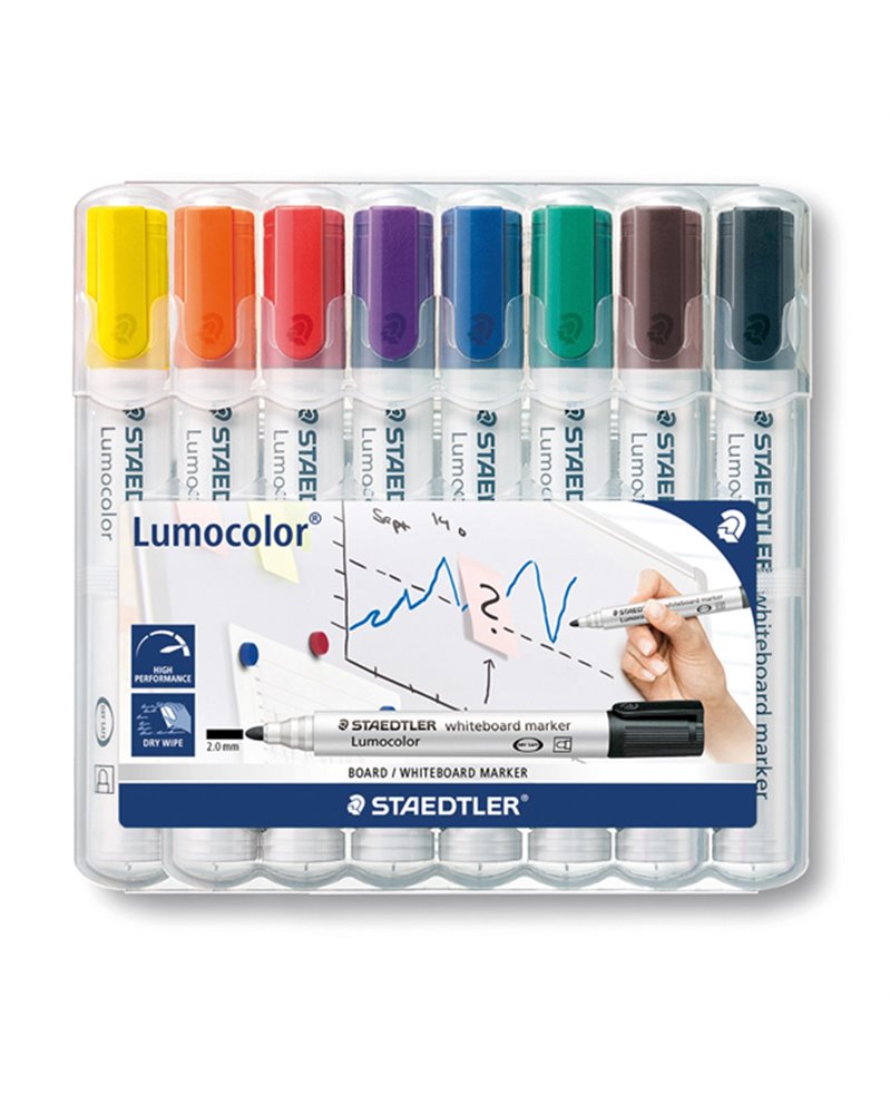 BUSTA 8 PENNARELLI LUMOCOLOR 351 STAEDTLER PER LAVAGNE CANCELLABILI BUSTA 8 PENNARELLI LUMOCOLOR 351 STAEDTLER PER LAVAGNE CANCELLABILI