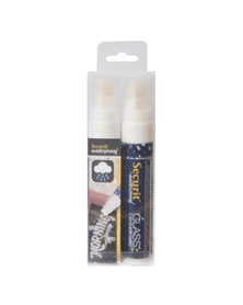 BLISTER 2 MARCATORI A GESSO LIQUIDO Waterproof BIANCO 7-15mm Securit