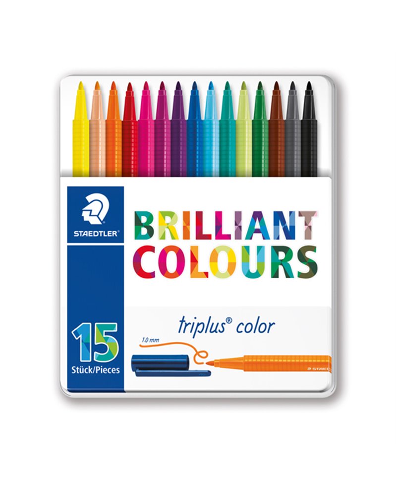 Astuccio 15 Triplus Color pennarello punta 1,00mm colori assortiti Staedtler Astuccio 15 Triplus Color pennarello punta 1,00mm colori assortiti Staedtler