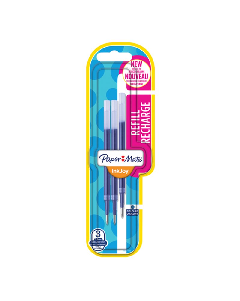 Blister 3 refill INKJOY GEL 0,7mm blu PAPERMATE