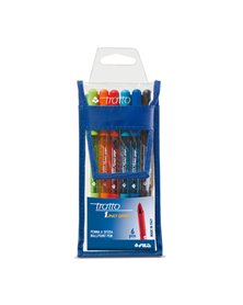 BUSTA 6 PENNA SFERA TRATTO 1grip 1,0mm COLORI ASSORTITI