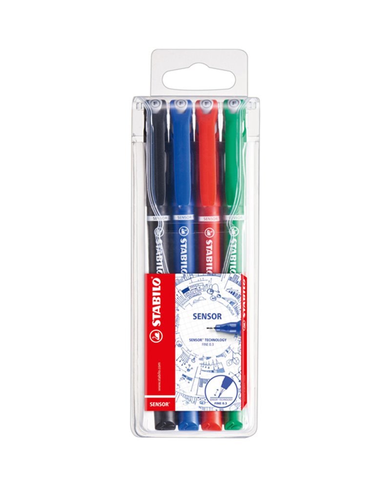 ASTUCCIO 4 FINELINER STABILO SENSOR PUNTA 0.3MM COLORI ASSORTITI ASTUCCIO 4 FINELINER STABILO SENSOR PUNTA 0.3MM COLORI ASSORTITI