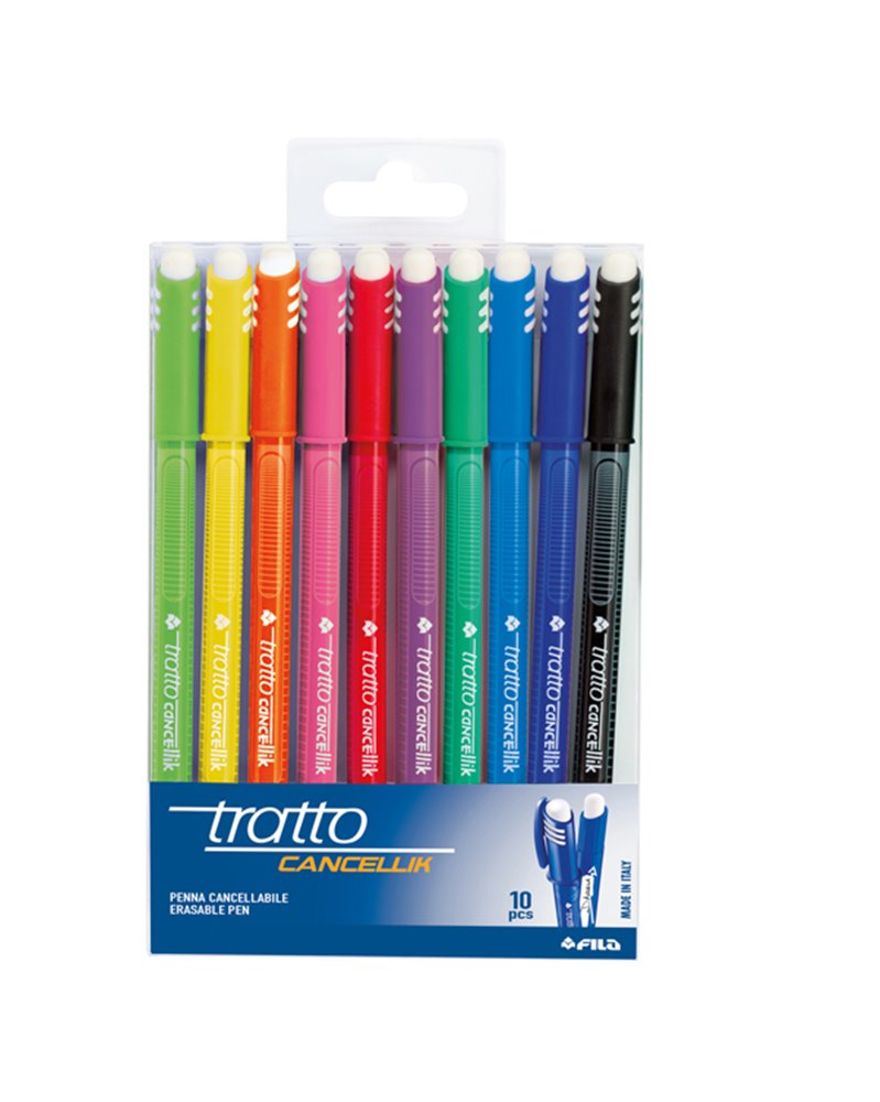 Astuccio 10 penne sfera cancellabile CANCELLIK 1,0mm ass. ro/bl/ne/ve TRATTO Astuccio 10 penne sfera cancellabile CANCELLIK 1,0mm ass. ro/bl/ne/ve TRATTO