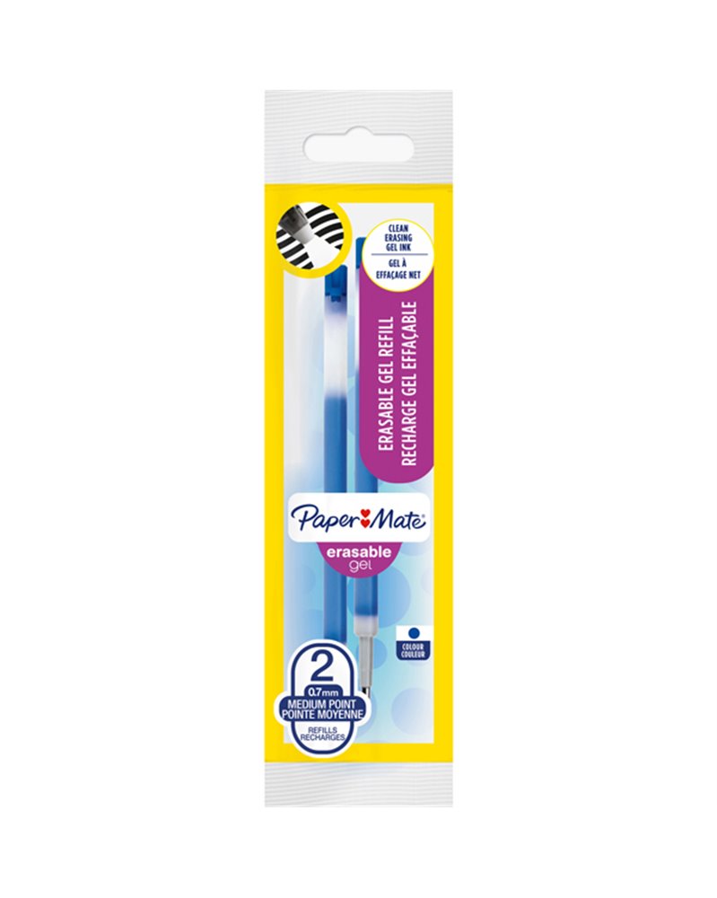 Blister 2 refill sfera ERASABLE GEL 0,7mm blu PAPERMATE