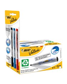 PROMO BOX 12pz NERO Whiteboard VELLEDAÂ® 1701 Recycled BICÂ®+3 ink pocket (N/B/R)