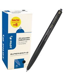 Value pack 30pz penna sfera Supergrip G a scatto nero punta media 1.0mm Pilot