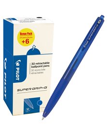Value pack 30pz penna sfera Supergrip G a scatto blu punta media 1.0mm Pilot