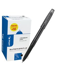 Value pack 40pz penna sfera Supergrip G c/cappuccio nero punta fine 0.7mm Pilot