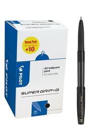 Value pack 40pz penna sfera SupergripG c/cappuccio nero punta media 1.0mm Pilot