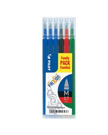 Set 6 refill FRIXIONball 0.7mm 3 blu,1 nero, 1 rosso, 1 verde PILOT