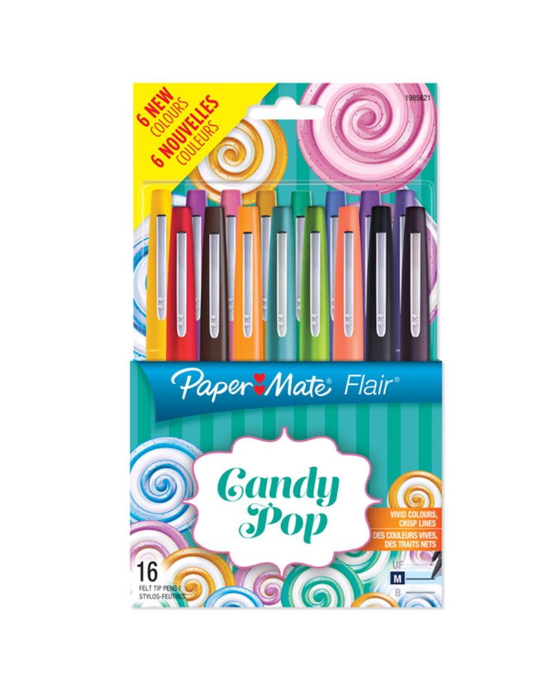 Astuccio 16 colori Candy Pop Pennarello Flair Nylon Papermate