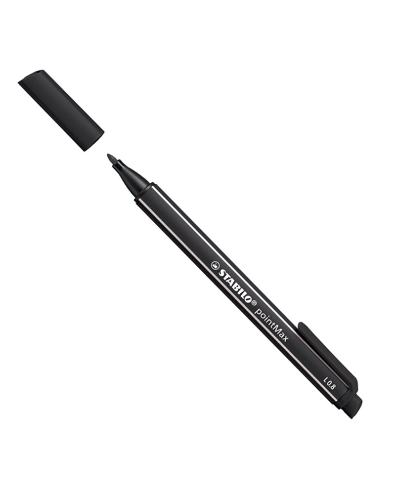 Pennarello Point Max punta 0,8mm nero Stabilo