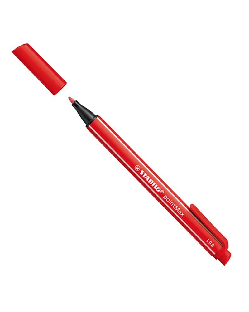 Pennarello Point Max punta 0,8mm rosso Stabilo