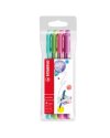 Astuccio 4 pennarelli Point Max punta 0,8mm azzurro/verde/rosa/viola Stabilo