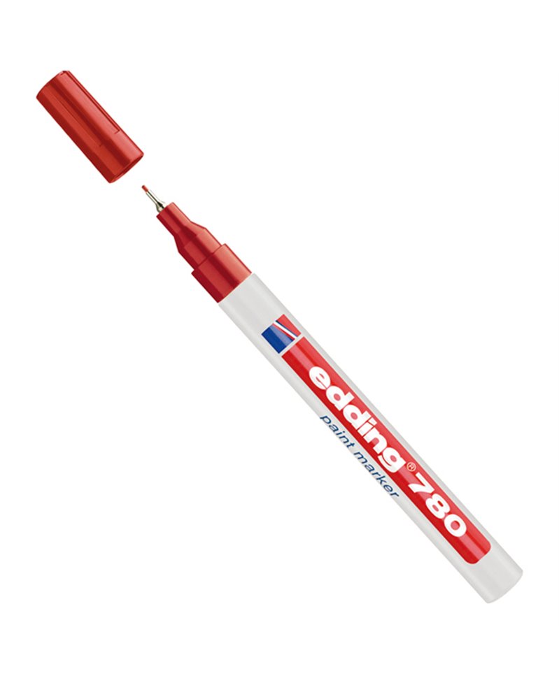 Marcatore 780 punta extra fine vernice rosso Edding Marcatore 780 punta extra fine vernice rosso Edding