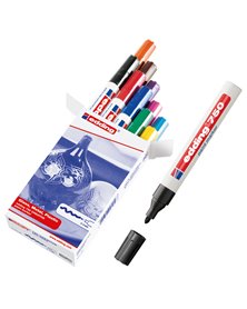 Astuccio 10 marcatori 750 punta media vernice colori assortiti Edding