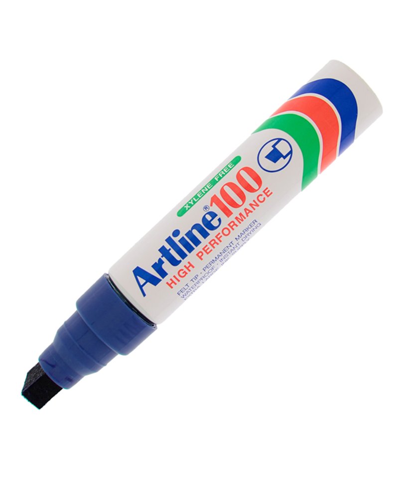 Marcatore artline A 100 permanente punta scalpello jumbo blu