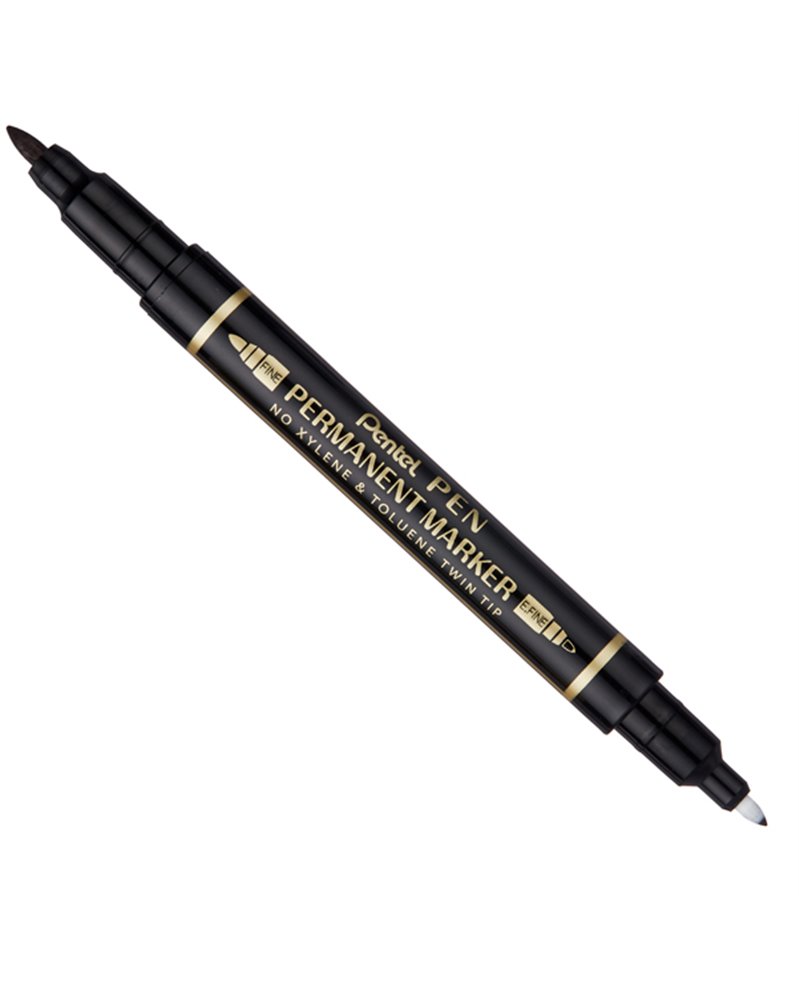 Marcatore permanente Twin Tip doppia punta F/EF nero Pentel