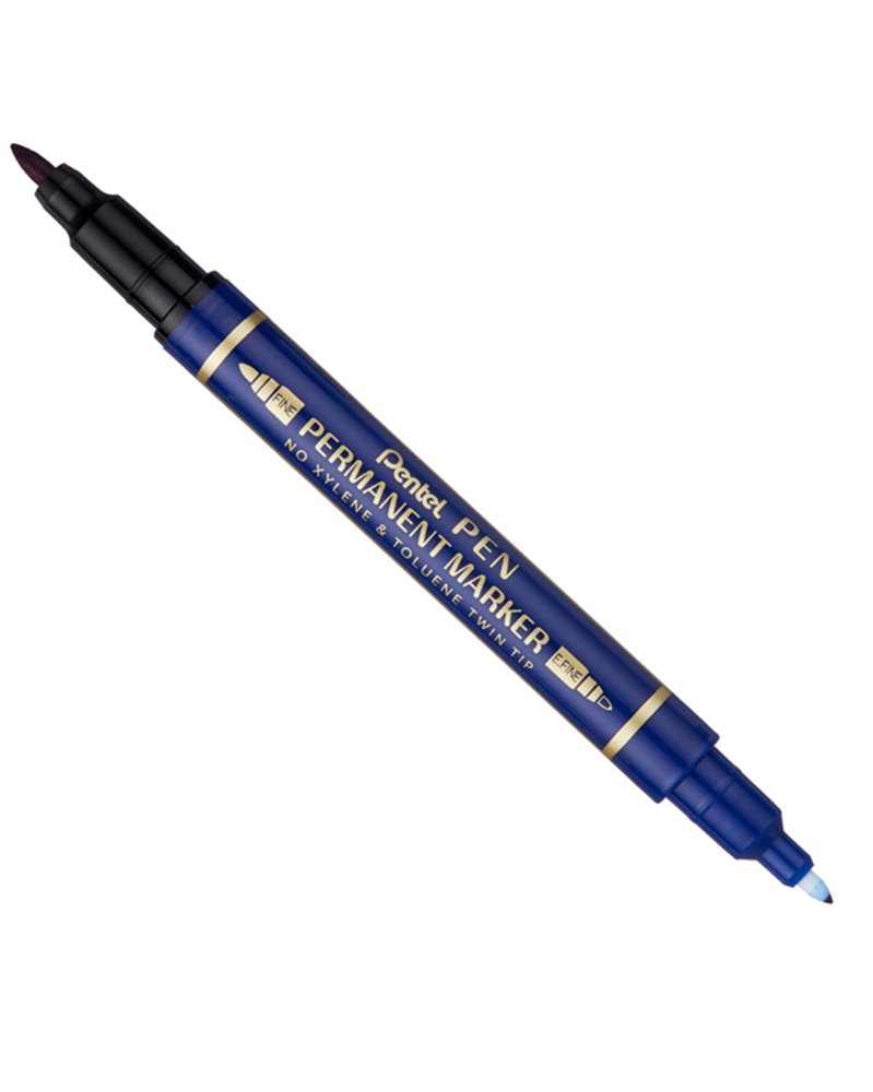 Marcatore permanente Twin Tip doppia punta F/EF blu Pentel