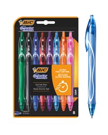 Astuccio 8 penna sfera scatto colori assortiti Gelocity quick dry BICÂ®