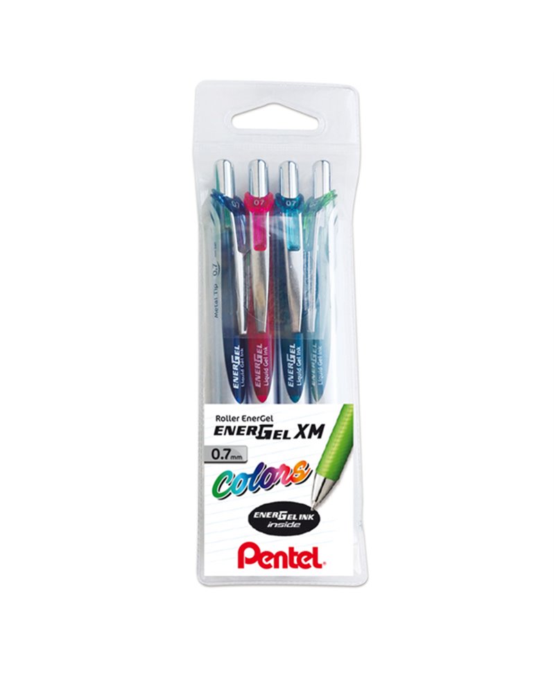 Astuccio 4 colori roller scatto ENERGEL XM Click PENTEL