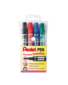 Astuccio marcatore Pentel pen N50 4 colori assortiti punta tonda