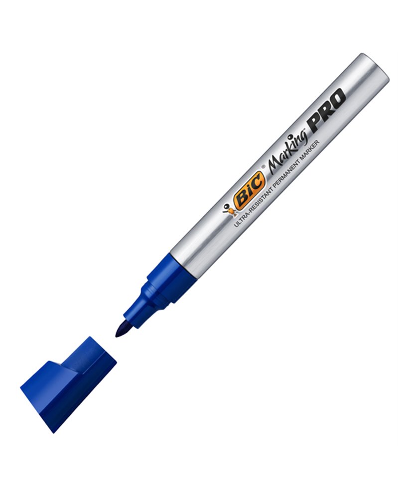 Scatola 12 marcatori Blu punta tonda Marking Pro Bic