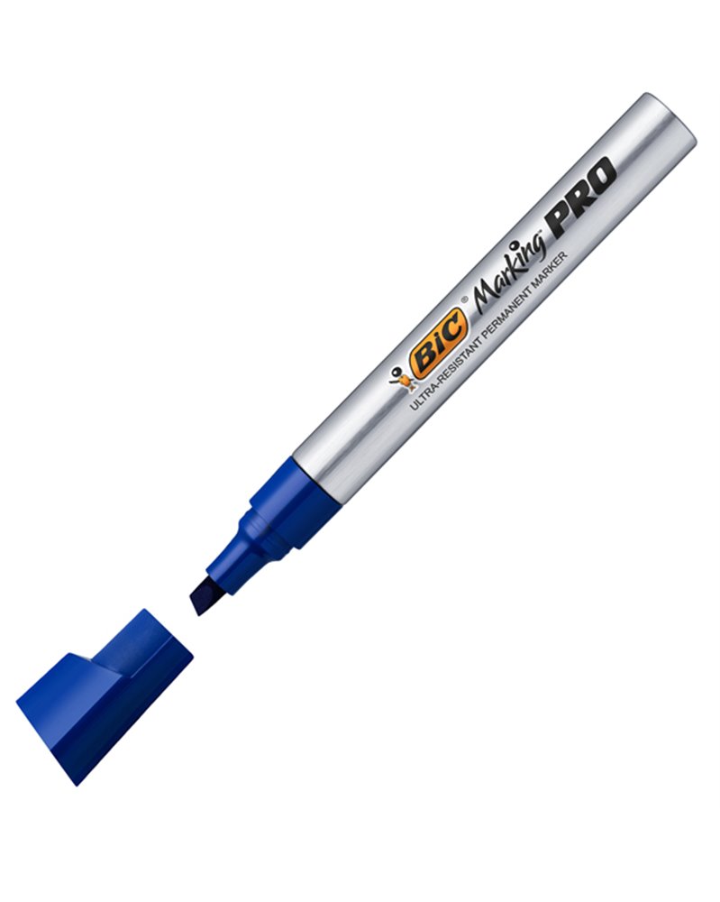 Scatola 12 marcatori Blu punta scalpello Marking Pro Bic