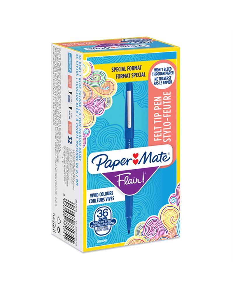 Value pack 30+6 Pennarello Flair nylon blu punta 1.1mm Papermate
