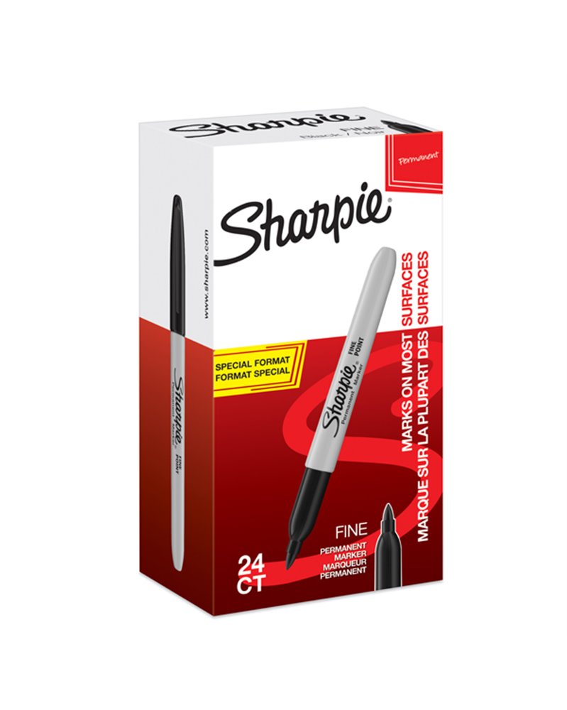Value Pack 20+4 marcatore Sharpie nero permanente punta fine