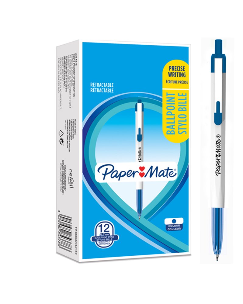 Penna a sfera a scatto PaperMate 046RT punta 0,7mm blu