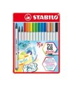 Scatola metallo 15 pennarelli PEN 68 Brush Stabilo