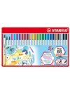 Scatola metallo 25 pennarelli PEN 68 Brush Stabilo
