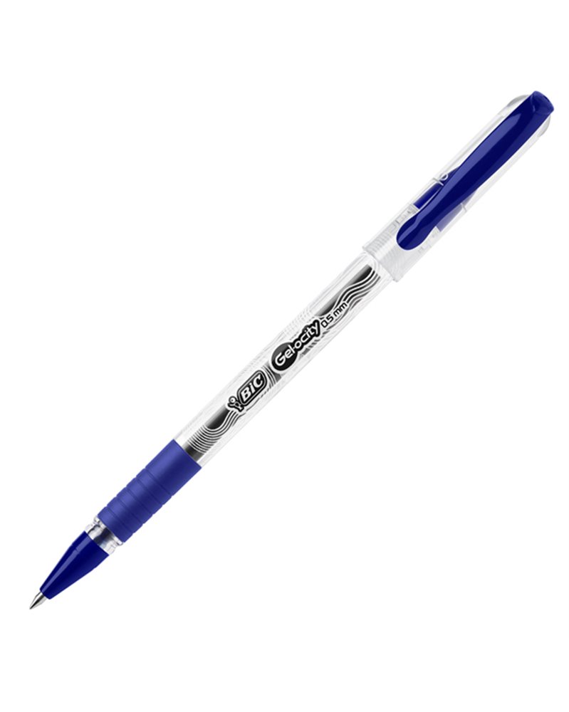 Scatola 30 penne sfera con cappuccio 0.5mm Gelocity Stic blu BICÂ®