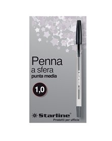 SCATOLA 50 PENNA SFERA NERO P.MEDIA 1.0MM STARLINE