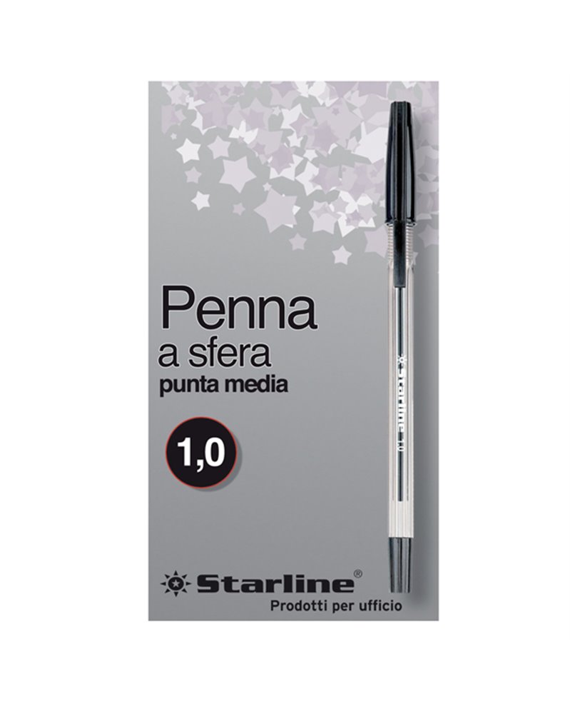 SCATOLA 50 PENNA SFERA NERO P.MEDIA 1.0MM STARLINE